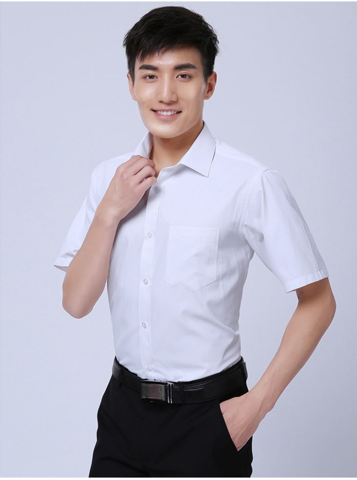 河北定制男士中袖衬衫 修身职业工作服
